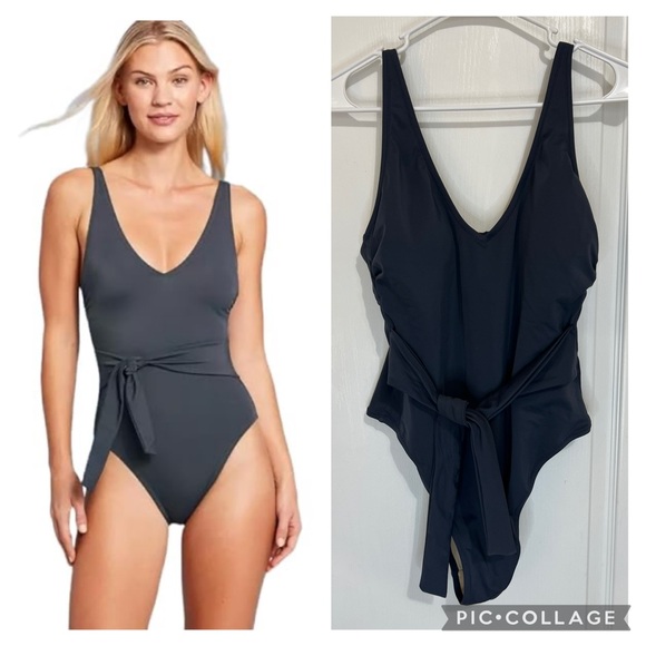 Shade & Shore Black One Piece Swimsuit - Picture 1 of 14